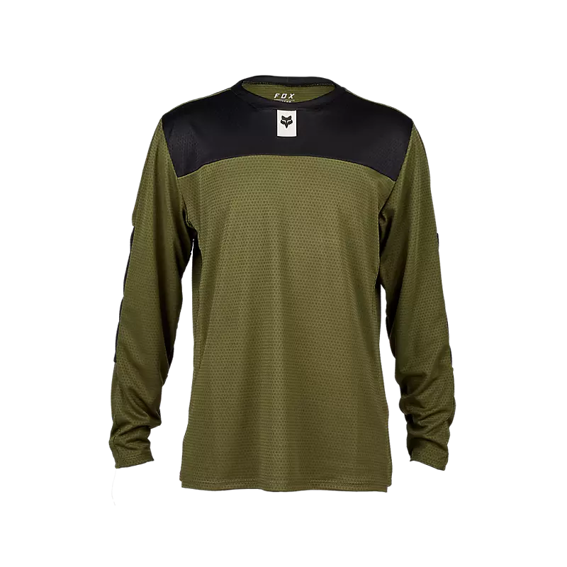 Jersey Fox Defend LS  Youth - Olive Green
