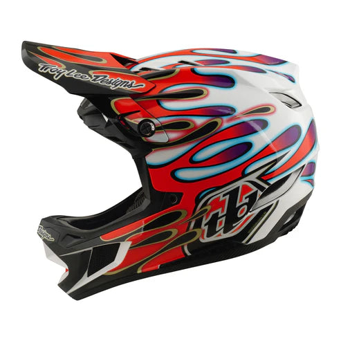 CAPACETE TLD D4 COMPOSITE - OVERSPRAY WHITE / RED
